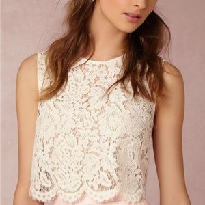 Jenny Yoo Bhldn Cleo Lace Crop Top S